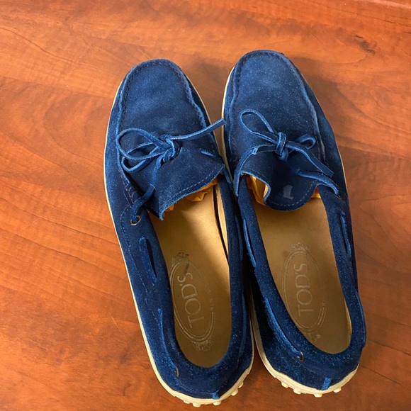 TOD’S Blue Suede Slip On Shoes - Picture 3 of 5
